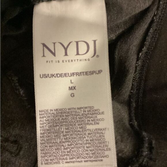 NWT NYDJ size 12 - 16 black pull on stretch jeans bootcut, elastic waistband - Picture 10 of 11